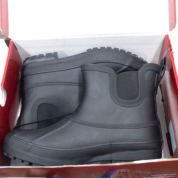 Chooka Winter Waterproof Rubber Plush Chelsea  Rain Boots Black Lined 6 7 8 9 - Picture 7 of 9